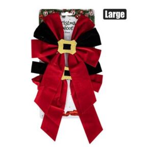 Christmas Tree Decor Black/red Bows 19 x 26cm