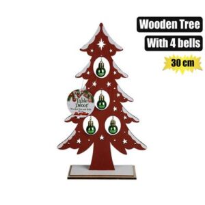 Christmas Wooden Tree & Bells 30cm