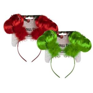 Christmas Dress Up Headband Green/red Hair