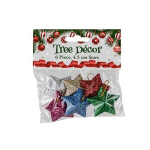 Christmas Tree Decor Stars 6-piece 4.5cm