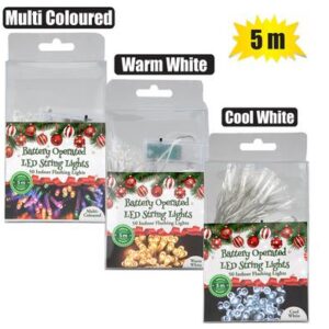 Christmas Lights Battery-operated in 50led 5m -flash – Assorted