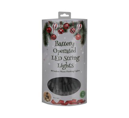 Christmas Lights Battery-operated in 80 LED 8m Warm White