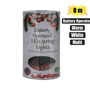 Christmas Lights Battery-operated 80 LED 8m Multi Colour