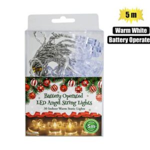 Christmas Lights Angel Battery-operated in 30 LED 5m Warm