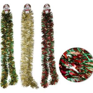 Christmas Garland Tinsel 10cmx 2m Assorted