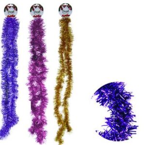 Christmas Garland Tinsel 7cmx 2m Assorted