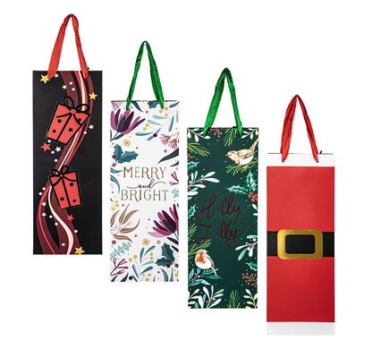 Christmas Gift Bag Bottle 35 x 12cm – Assorted