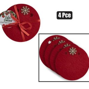 Christmas Coasters Set Felt 4-piece