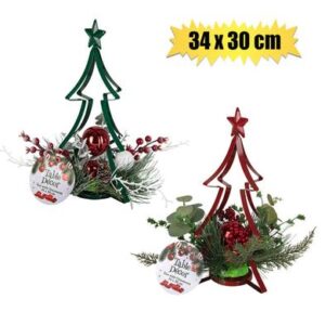 Christmas Decor Tree with Ornaments 34 x 30cm