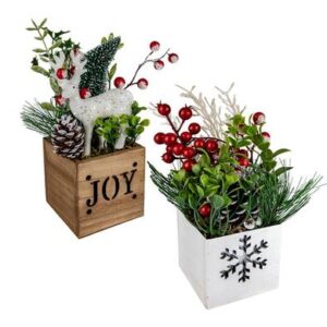 Christmas Wooden Box with Berry Tree
