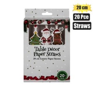 Christmas Paper Straws 20-piece 20cm