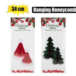 Christmas Decor Honeycomb Hat Tree 34cm Assorted