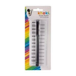 Khoki Marker Textile & Iron on Name Tags Blank