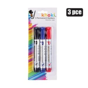 Khoki Marker Permanent Round Tip pack-of-3