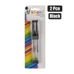 Khoki Pen Ball Gel Black 2 Pack
