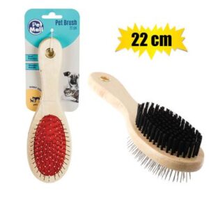 Petmall Pet Dog/cat Brush 22cm Wood 2-function