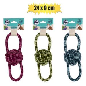 Petmall Pet Dog Tug Toy String Dbl Loop 24 x 9cm
