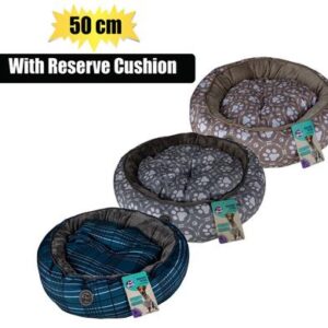 Petmall Pet Bed Round with Reverse Cushion 50cm