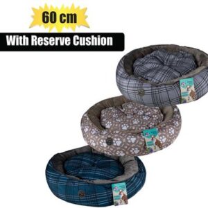 Petmall Pet Bed Round with Reverse Cushion 60cm