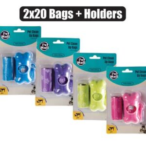 Petmall Pet Dog Clean-up Bags & Holder 2 x 20's