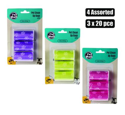 Petmall Pet Dog Clean-up Bags Refill 3 x 20's