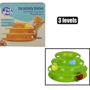Petmall Pet Cat Toy Pyramid with Ball 3 Levels