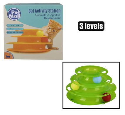 Petmall Pet Cat Toy Pyramid with Ball 3 Levels
