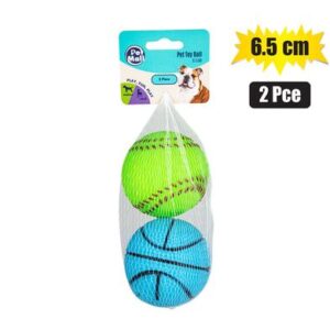 Petmall Pet Dog Toy Vinyl Ball 6.5cm 2-piece