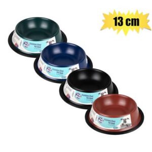 Petmall Pet Dog/cat Bowl S/s Dark Colours 13cm