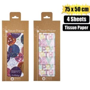 Paper Tissue 75 x 50cm 4shts Birthday