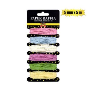 Raffia Paper Twine 6 Colors 5mmx 5m – Assorted