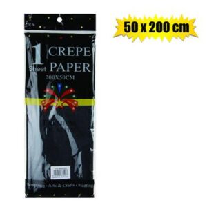 Paper Crepe Sheet Black 50 x 200cm