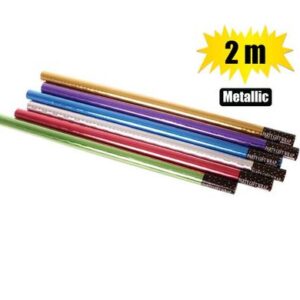 Gift Wrap 700mmx 2m Metallic Rolls Assorted