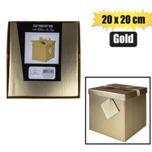 Giftbox Flat Pack 20 x 20cm Gold