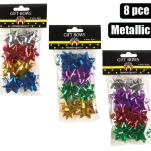 Gift-decor Bow Metallic 4.5cm 8-piece Assorted