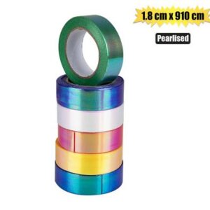 Gift Ribbon Pearlised 1.8 x 910cm Ast Cols