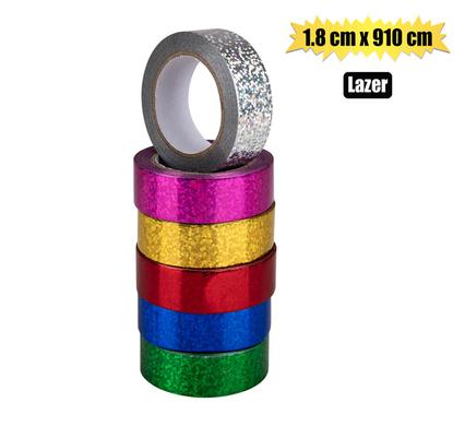 Gift Ribbon Laser 1.8 x 910cm Cols – Assorted