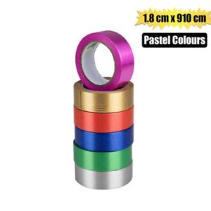 Gift Ribbon Pastel 1.8 x 910cm Cols – Assorted