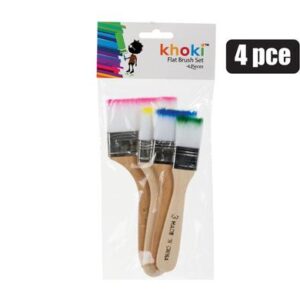 Khoki Brush Set Flat 4-piece (Arts & Crafts)