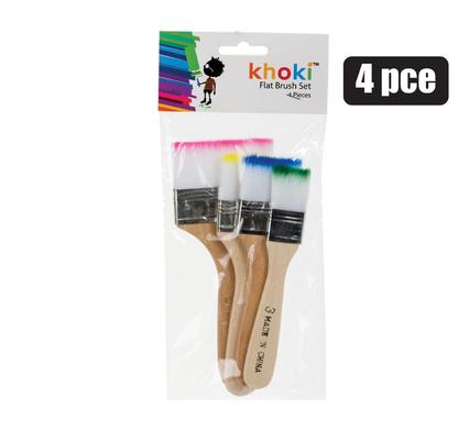 Khoki Brush Set Flat 4-piece (Arts & Crafts)