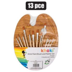 Khoki Paint Palette & 12-piece Brush Set (Arts & Crafts)