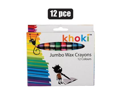 Khoki Crayons Wax Jumbo 12-piece (Arts & Crafts)