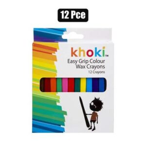 Khoki Crayons Wax Easy Grip 12-piece (Arts & Crafts)