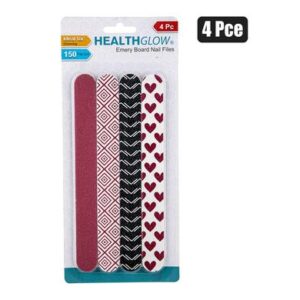 Health Glow Nail File Emery 4-piece H/glow