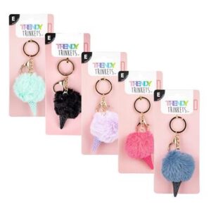 Trendy Trinkets Keychain Faux Fur Ice Cream