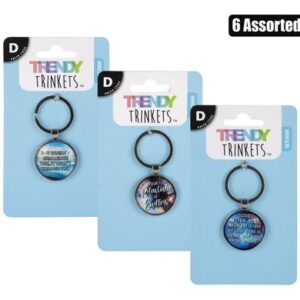 Trendy Trinkets Keychain Inspirational Quotes Assorted