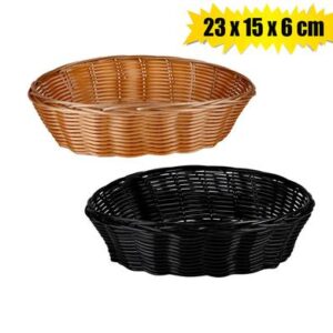 Woven Plastic Basket 23 x 15 x 6cm