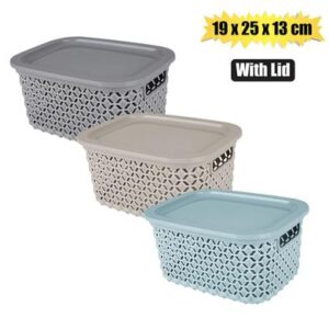 Gondol Basket Plastic Pointy 19 x 25 x 13cm 3l with Lid