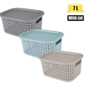 Gondol Basket Plastic Pointy 22 x 29 x 16cm 7l with Lid