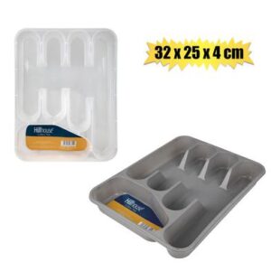 Hillhouse Cutlery Tray Plastic Grey/clear 32 x 25 x 4cm